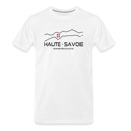 T-shirt 100%bio Premium Homme Haute Savoie B - blanc
